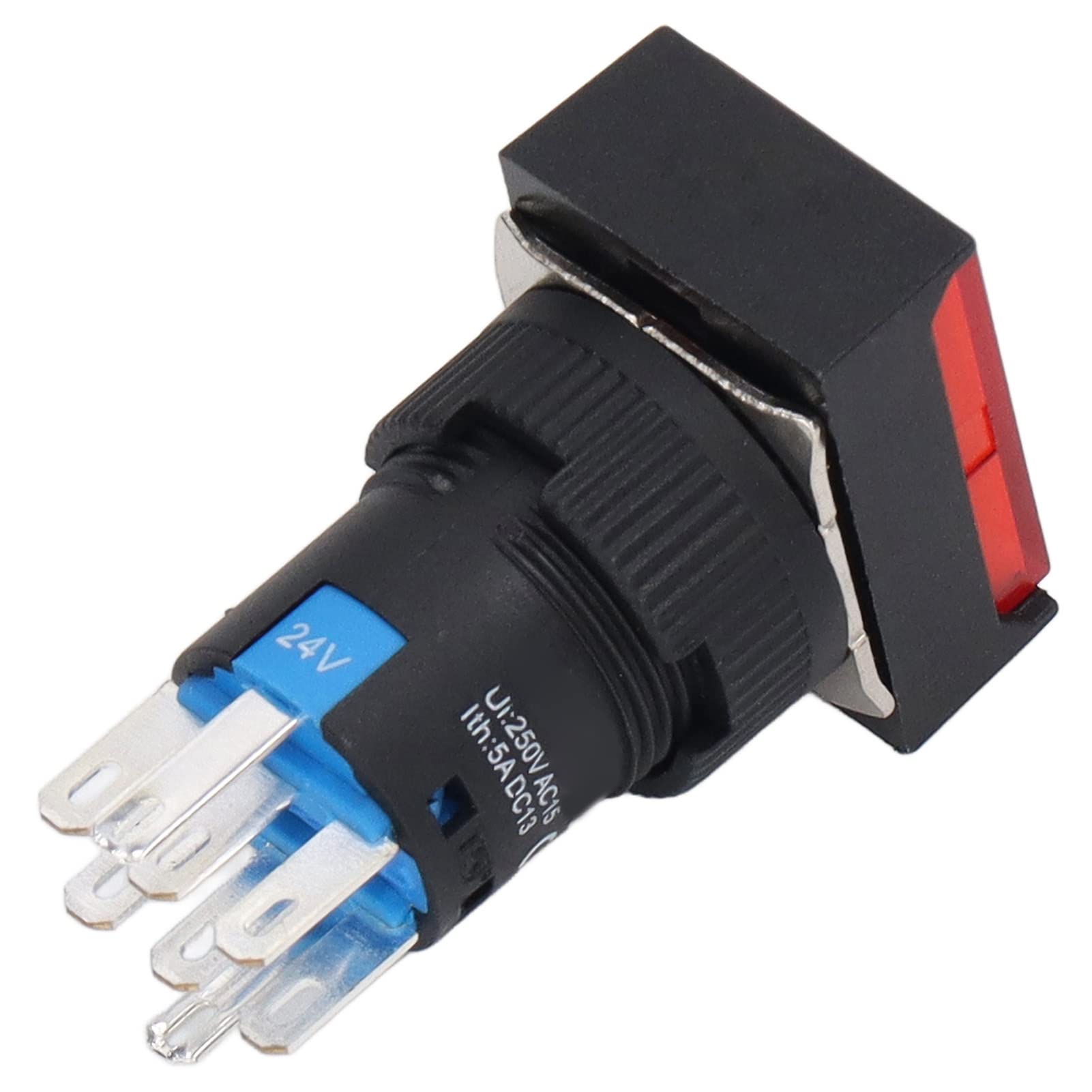Interruptor de Botón, 25 Piezas 24 V Botón de Luz Indicadora de Bloqueo Automático para Control Industrial, Operación de Larga Duración, Amplio Uso en Sistemas de Electrodomésticos de Motor