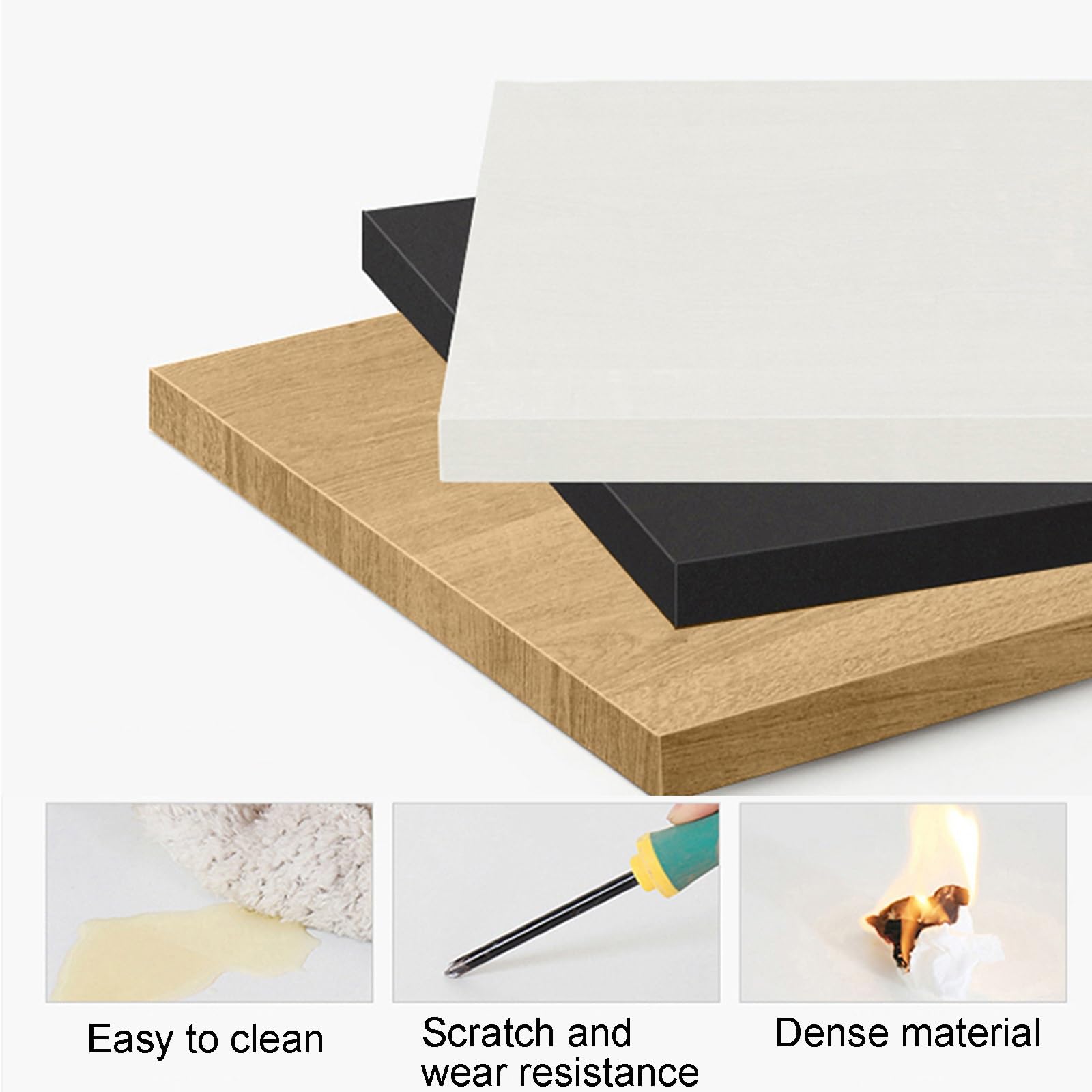 Moderno banco reception per negozi di abbigliamento, bancone curvo con cassetti bloccabili e pannelli robusti, soluzione di archiviazione ideale per aziende al dettaglio