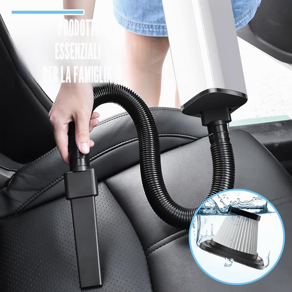 Aspirapolvere portatile senza fili con potenza di aspirazione 20000Pa, filtro HEPA, 5 accessori per peli di animali domestici, auto e casa
