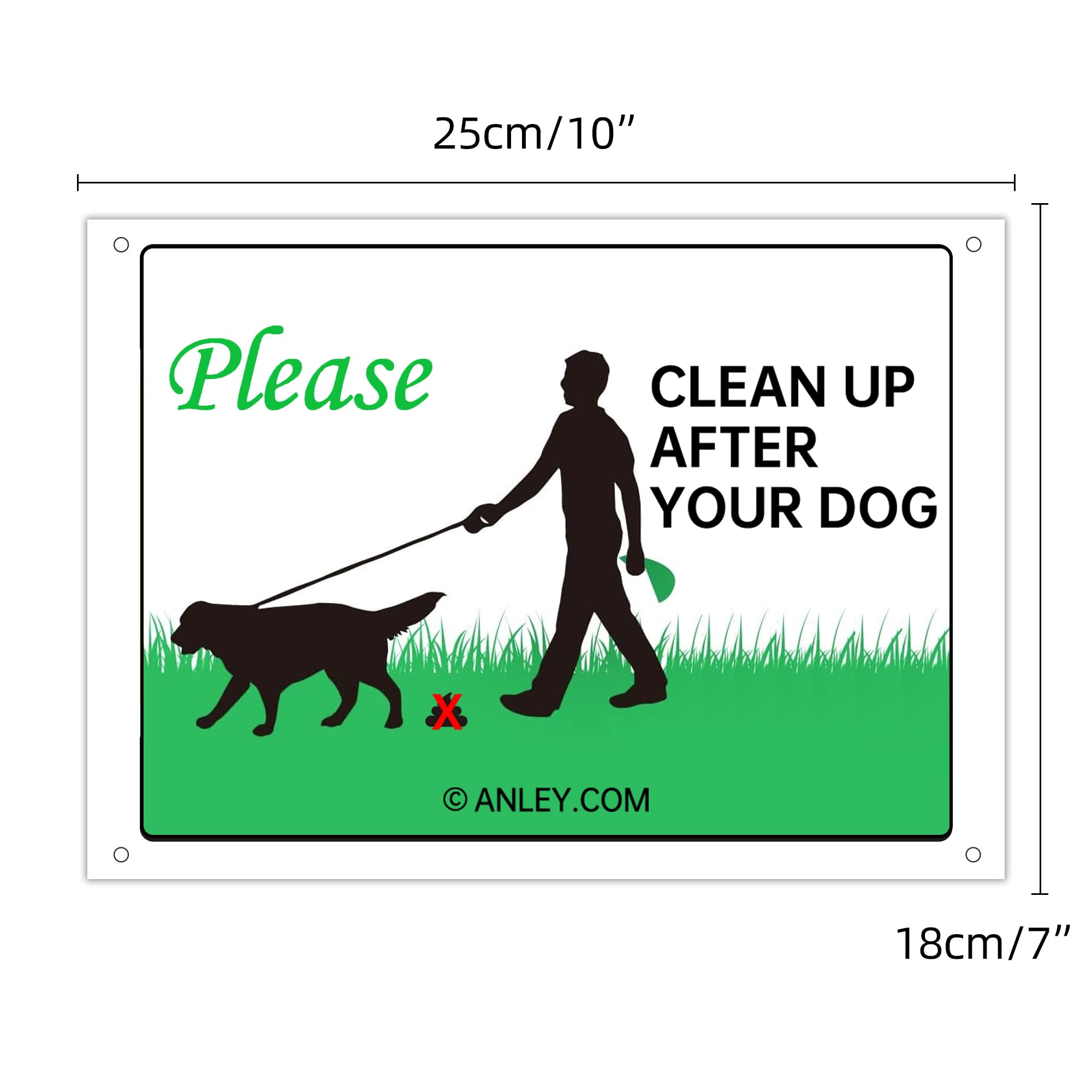 Please Clean Up After Your Dog Yard Sign 10x 7 Inches Aluminum Metal Signs Tough,Durable and Rust-proof Weaterproof for Outdoor(2pack) - Image 2