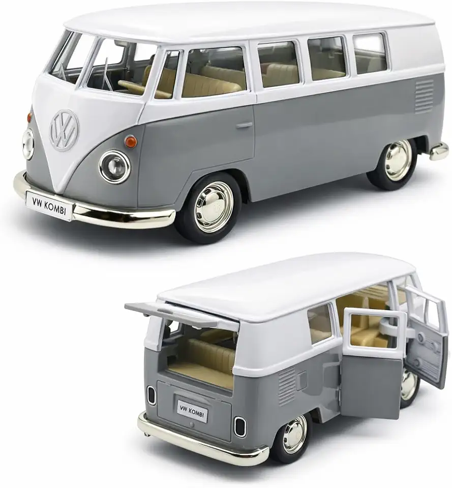 Miniatura de carro Kombi 1969 em metal, Carrinho de ferro Kombi, 1:32, 13 CM, RMZ City