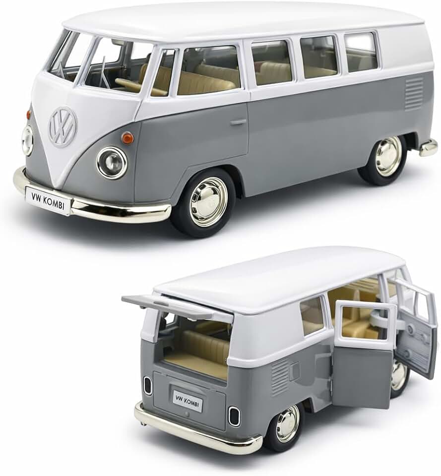 Miniatura de carro Kombi 1969 em metal, Carrinho de ferro Kombi, 1:32, 13 CM, RMZ City