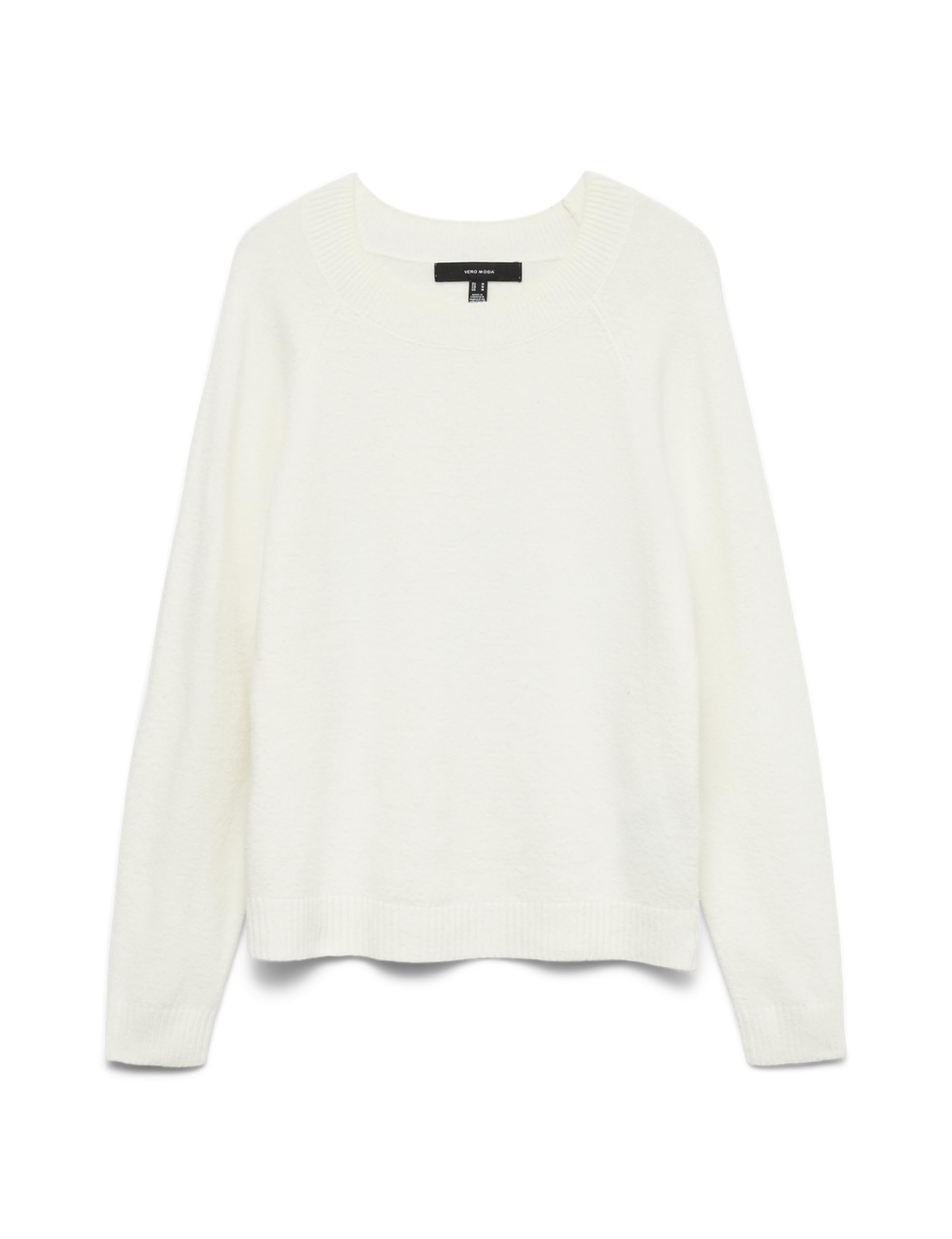 VERO MODA Rundhalspullover VMDOFFY LS O-NECK BLOUSE GA NOOS, Damen, XS, snow weiß melange