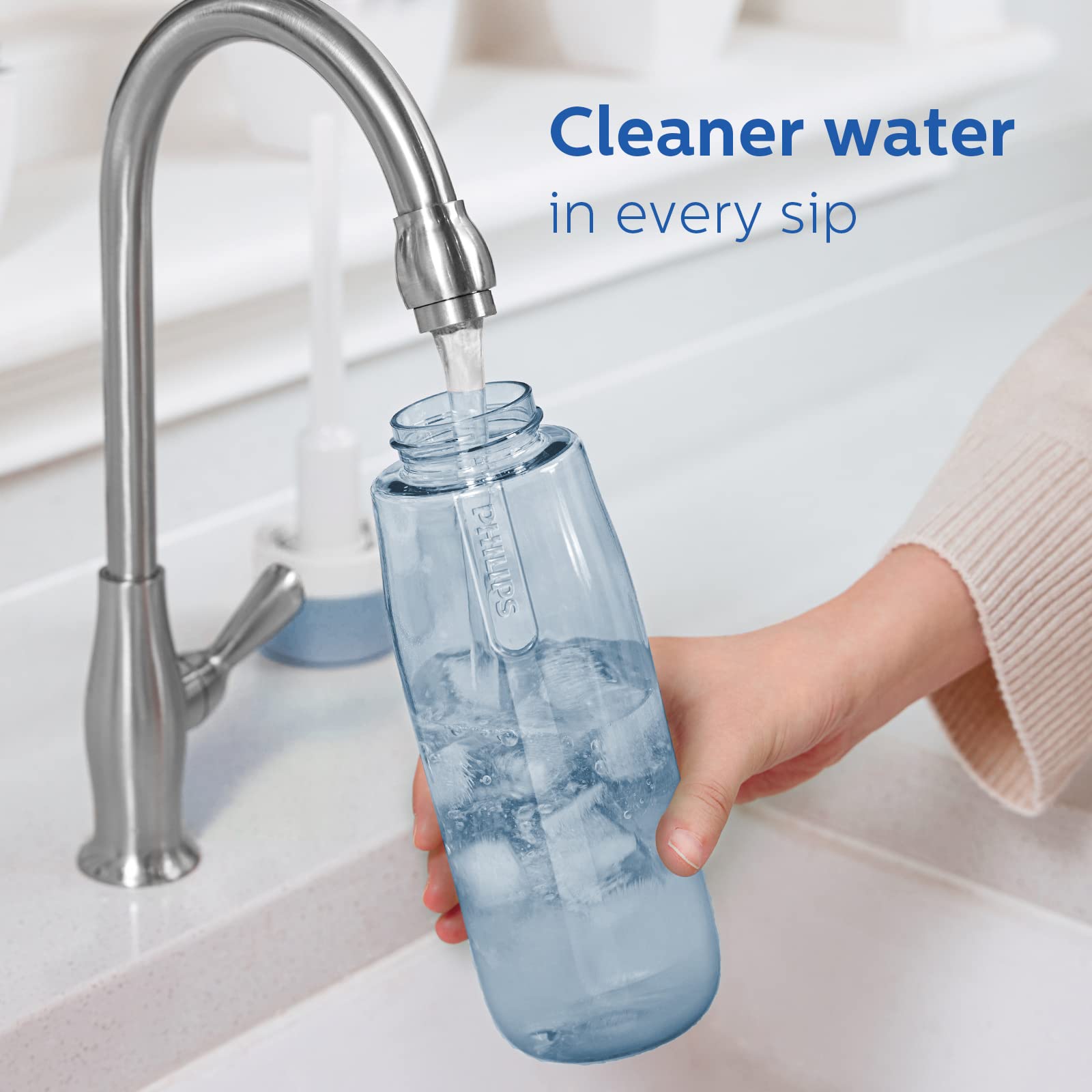 PHILIPS Botella de agua filtrada, Tritan sin BPA, portátil de viaje, 36