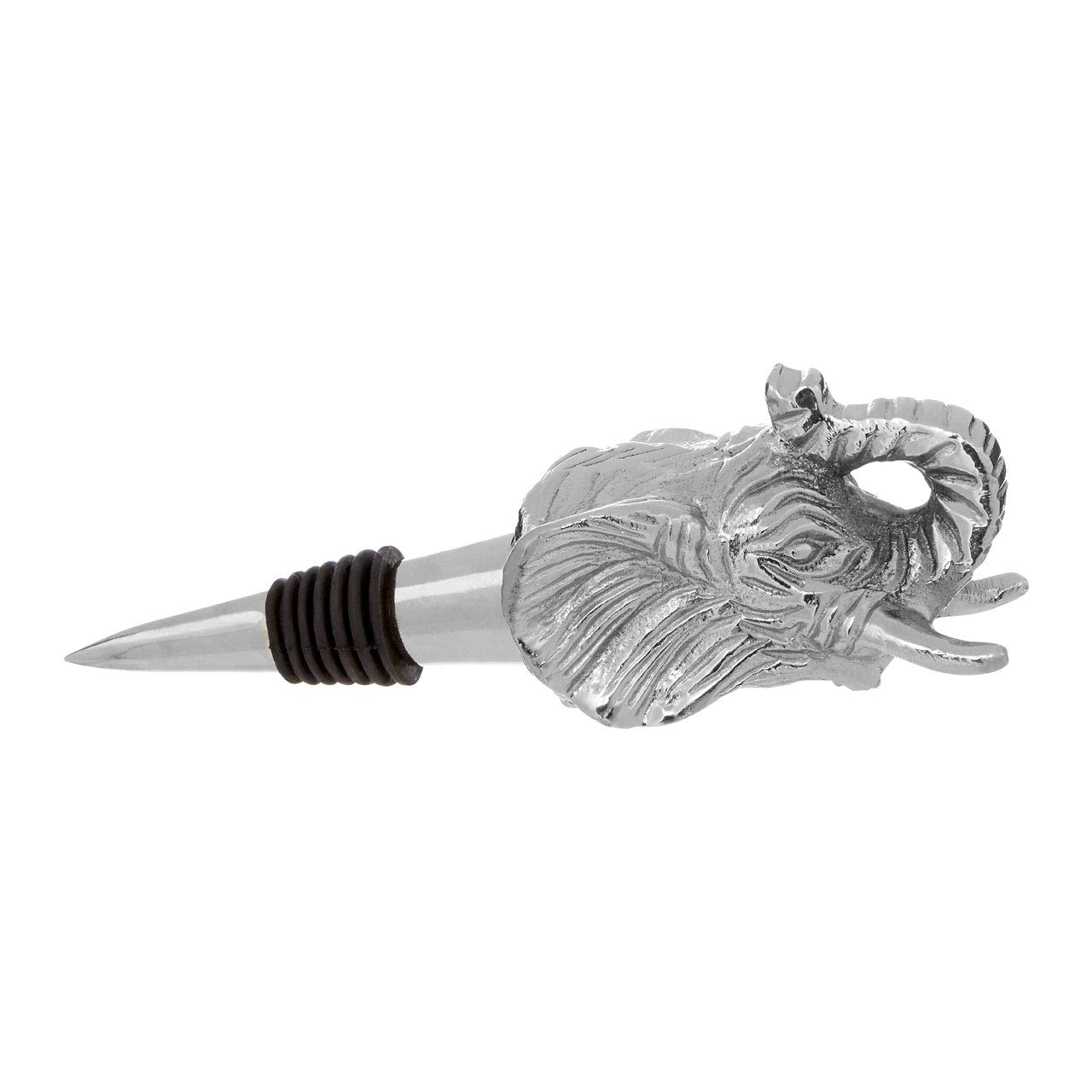 Elephant Bottle Stopper, Nickel Finish