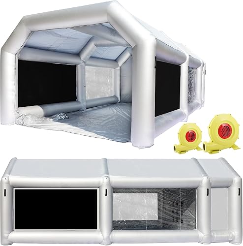 Mokmok Cabina de pintura inflable de 28 x 15 x 10 pies la cabina de pintura portátil está equipada con un sistema de filtración de aire mejorado de