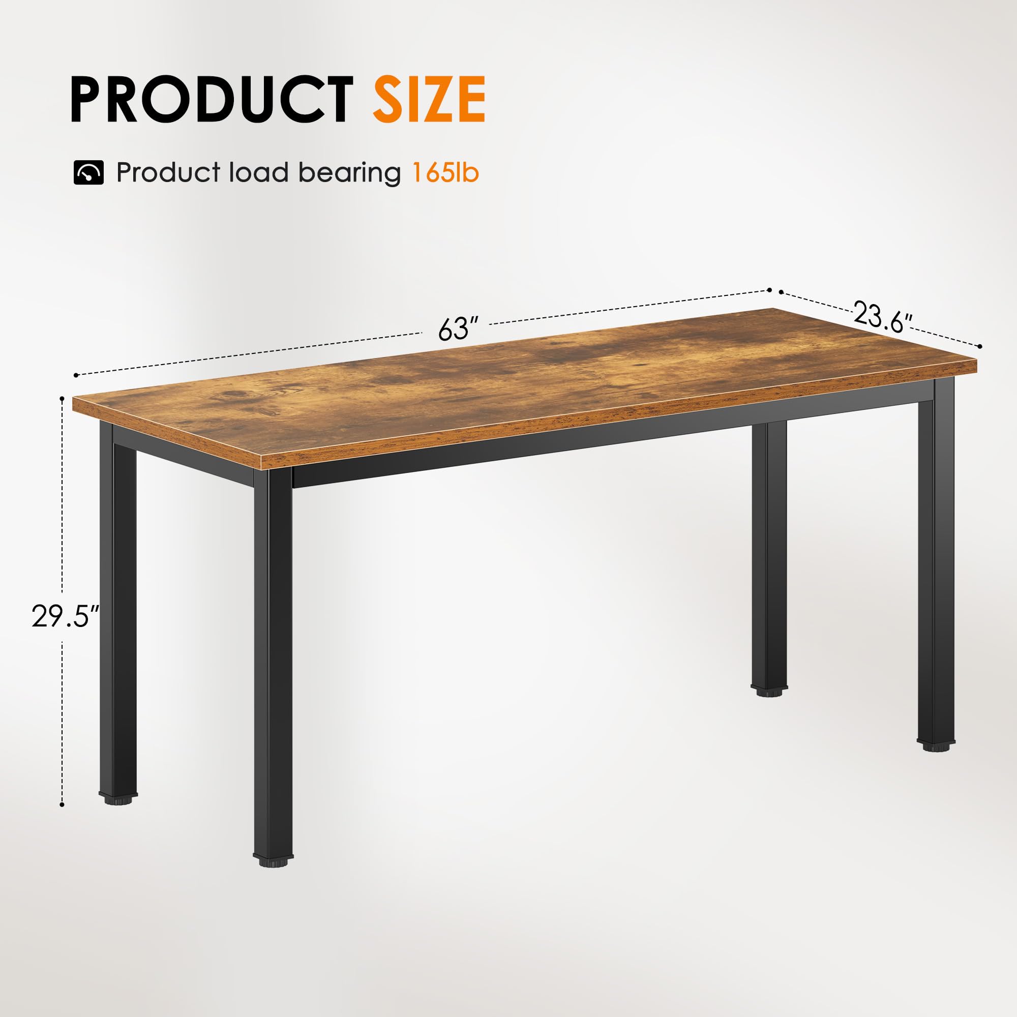 Amazon.com: DlandHome Large Computer Desk Office Desk 63