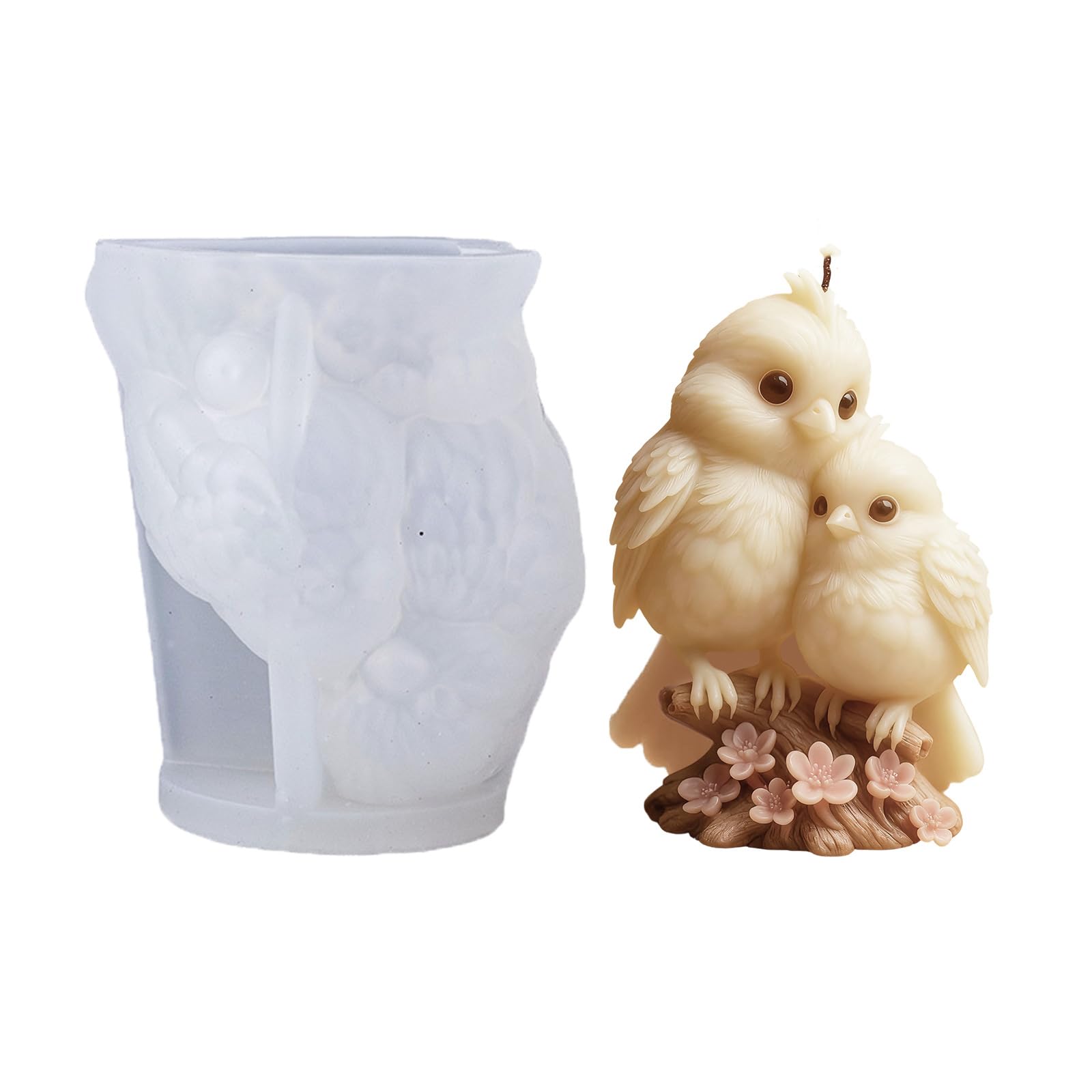 LUCKGONI Couple Birds Silicone Candle Multipurpose Silicone Mould for Resin Casting Handmade Candle Soap Valentines
