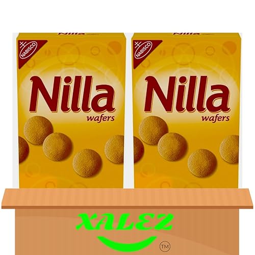 Nilla Wafers Galletas de oblea de vainilla, 11 onzas (paquete de 2) + caja de regalo XALEZ TM