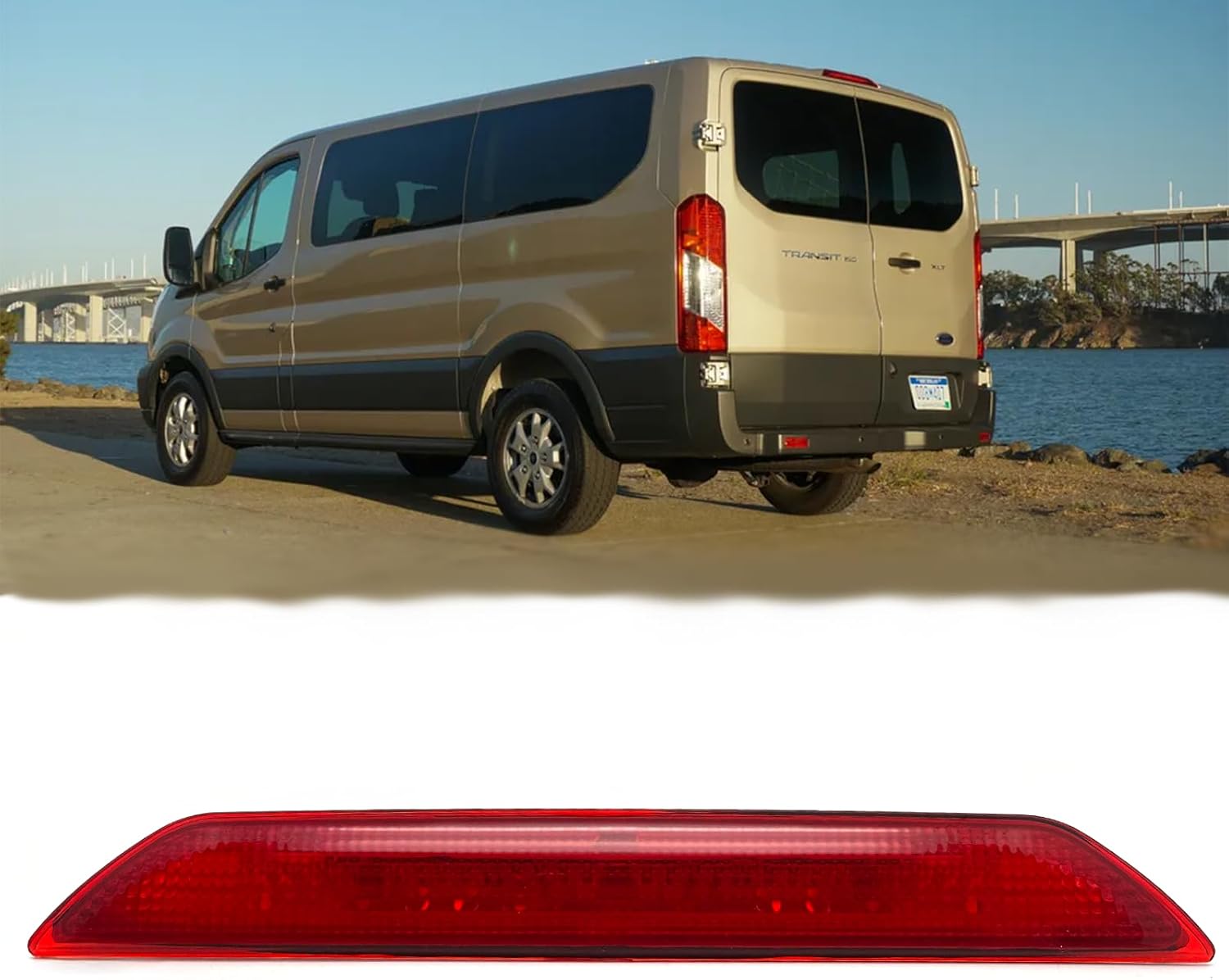 3rd Third Brake Light High Mount Brake Light Lamp Compatible With 2015-2023 Ford Transit 150 250 350 350HD Replacement BK3Z13466A BK3Z13466C