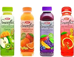 Kit 4 Smoothies Coreanos OKF 350ml Sabores | Bebida Cremosa e Frutada | Importado da Coreia | Mimos Korea