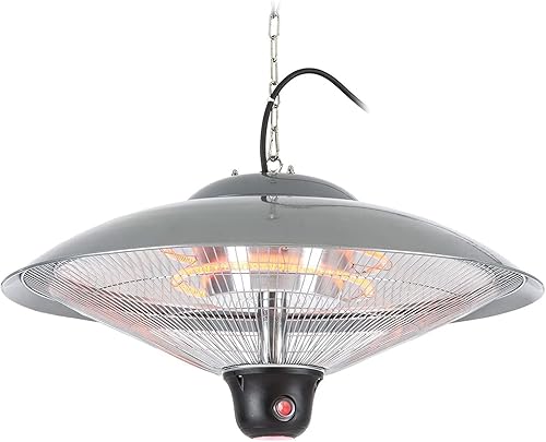 Miniatura 1 de Calentador de techo para interiorexterior, calentador colgante de patio, 3 niveles de calefacción, con iluminación LED, calentador infrarrojo, 2000
