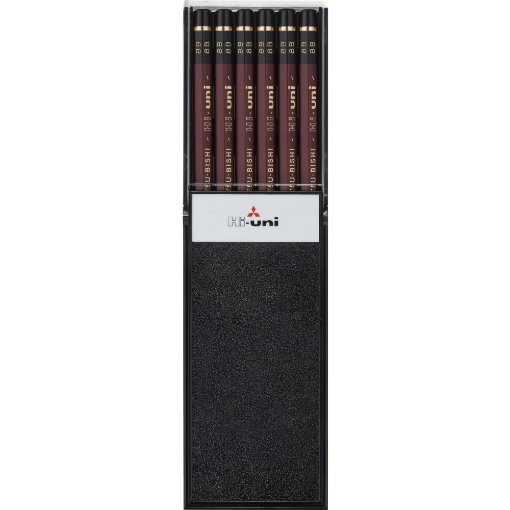 uniHi Wooden Pencil - 8B - Box of 12 (HU8B)