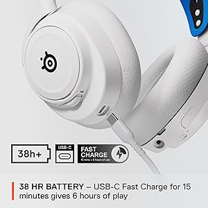 SteelSeries Arctis Nova 7P Wireless Multi-Platform Gaming Headset Neodymium Magnetic Drivers 2.4GHz + Bluetooth 38Hr USB-C Battery Gen2 AI Mic PlayStation, PC, Switch, VR, Mobile - White