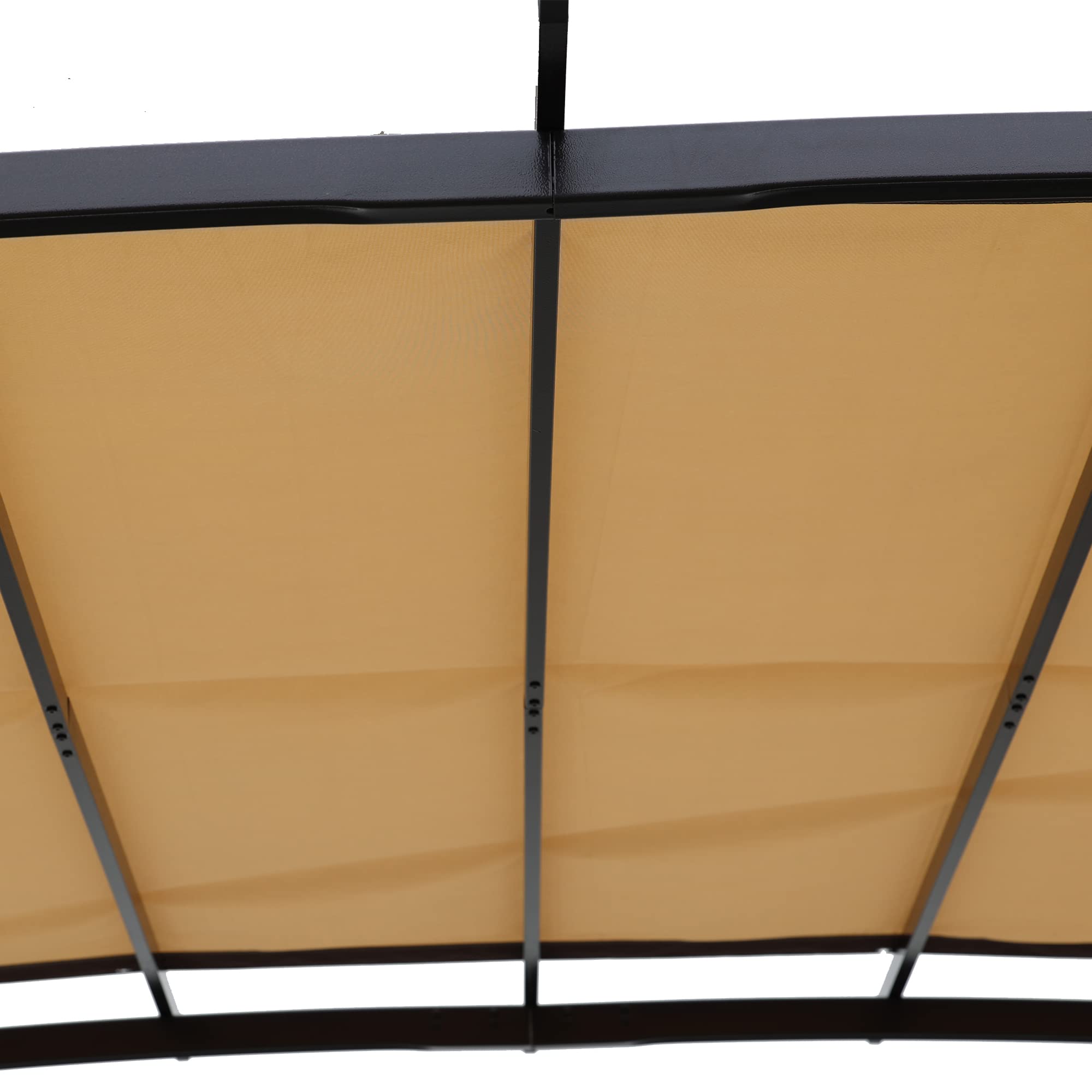 Tetto di ricambio per pergola curva, 3,6 x 2,7 m, impermeabile e resistente ai raggi UV, tenda da sole con tende laterali per terrazza e balcone, beige