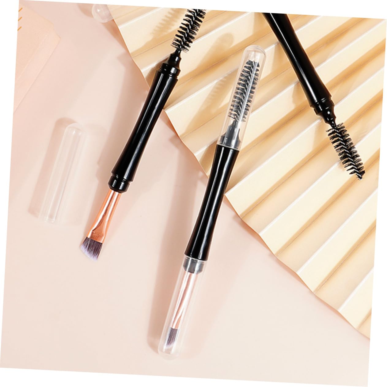 IWOWHERO 10pcs Brush Set Brow Makeup Brushes Brow Tweezers Spoolies Dual Head Makeup Tools for Girls