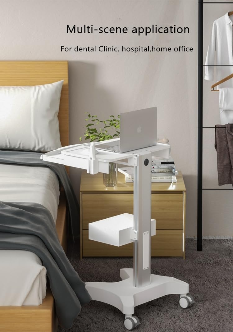 Medizinischer Trolley mit Laptop-Palette und Oral-Scanner-Halter - Zahnklinikwagen mit Rädern für Krankenhaus Schönheitssalon