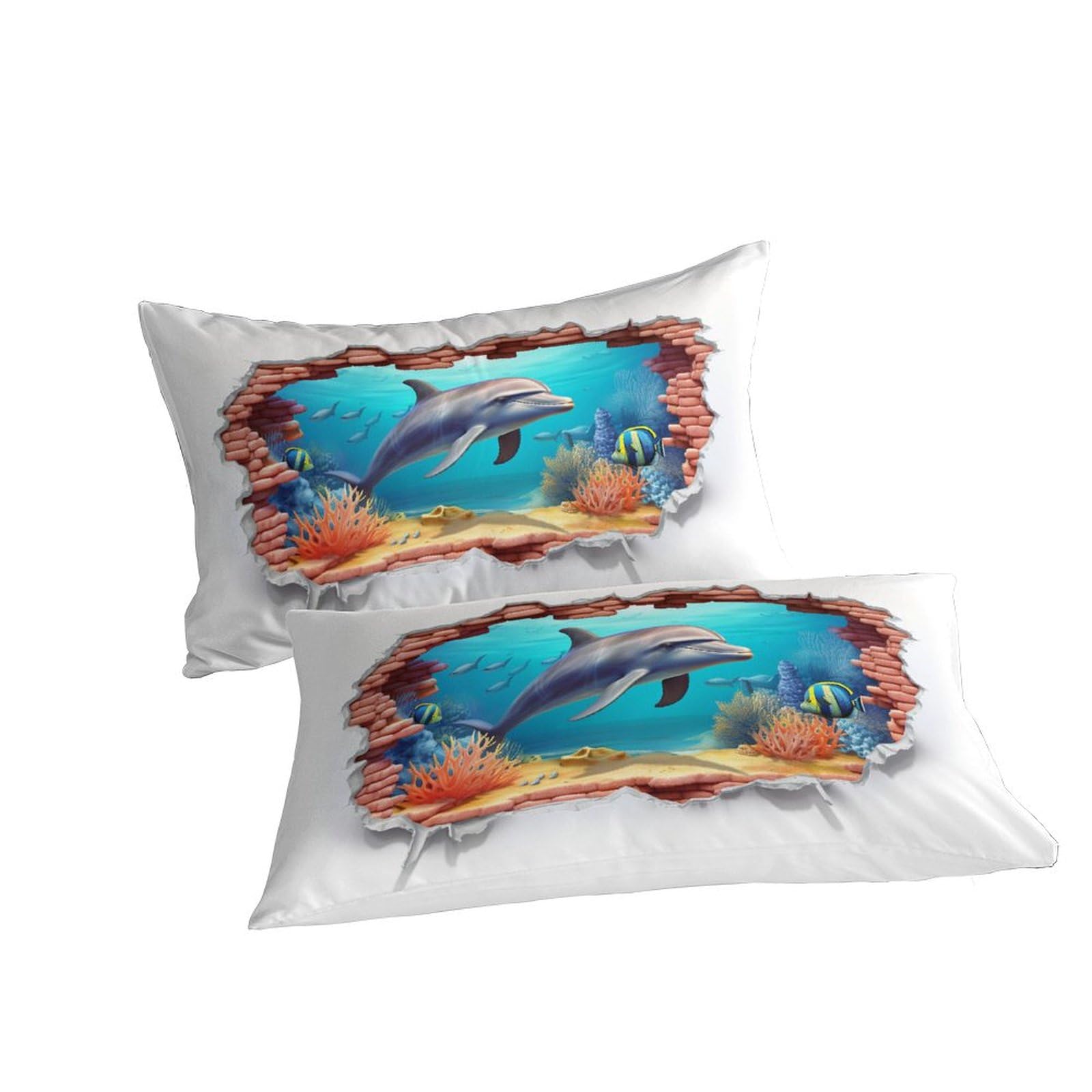 RSIUUODNF Stampa 3D Dolphin Set Di Biancheria Da Letto Con 3 Pezzi Copripiumino Con Cerniera E Federe Per Ragazzi E Ragazze,coppie,camera Da Letto,decorazione King(220x240cm