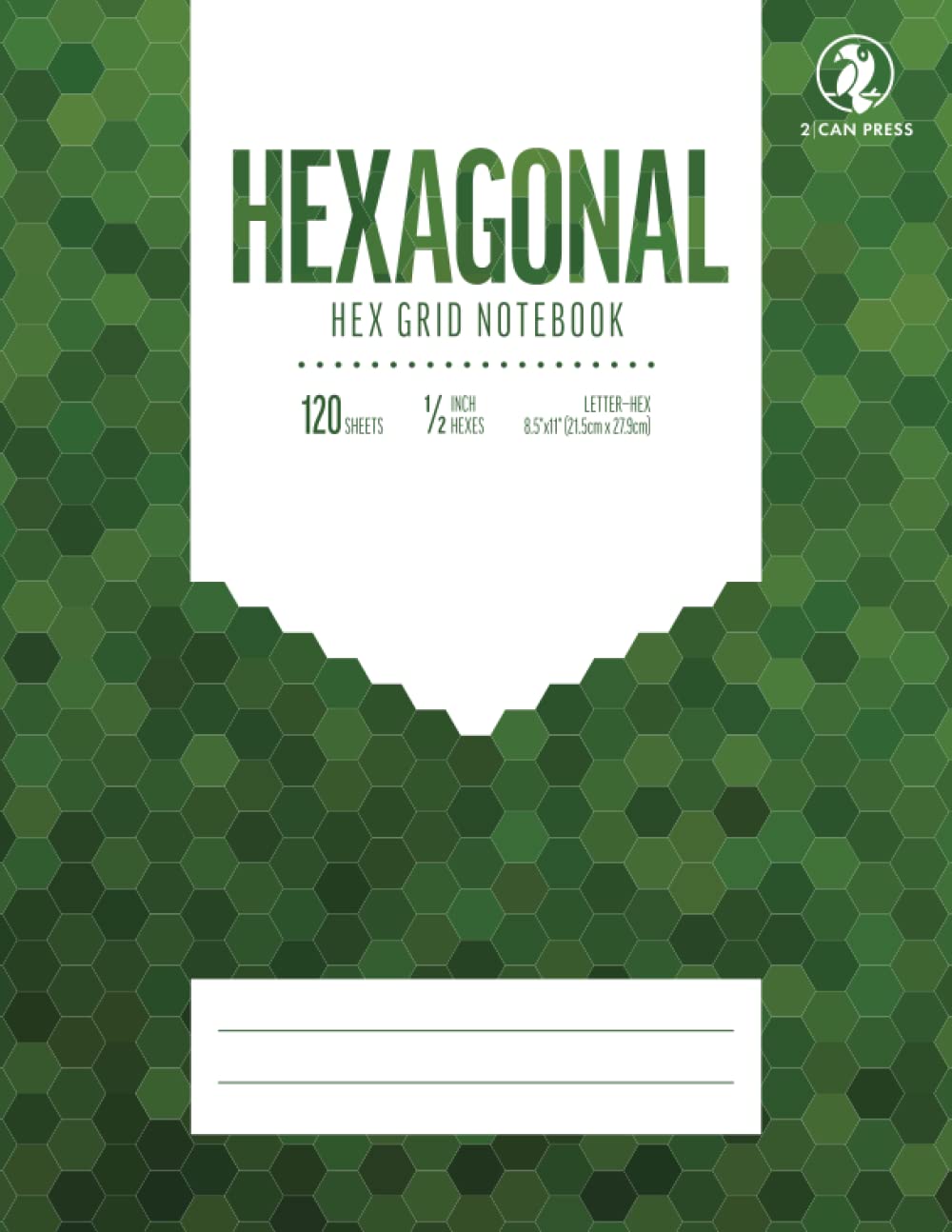 Hexagonal Paper Hex Grid Notebook, 1/2 Inch Hexagons, 120 Pages, 8.5 x 11