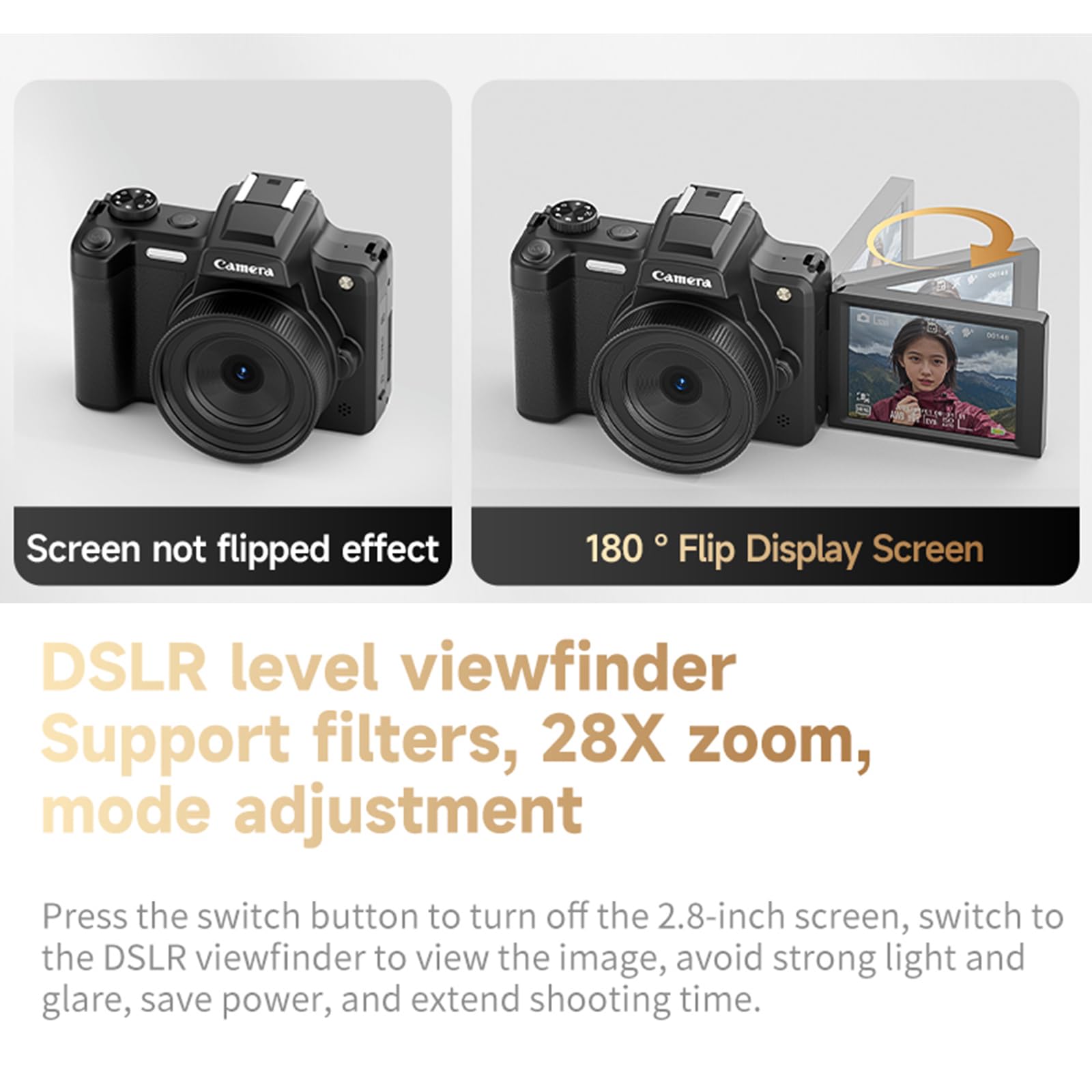 Fotocamera digitale avanzata da 68 MP con touchscreen e OTG per foto e video touchscreen