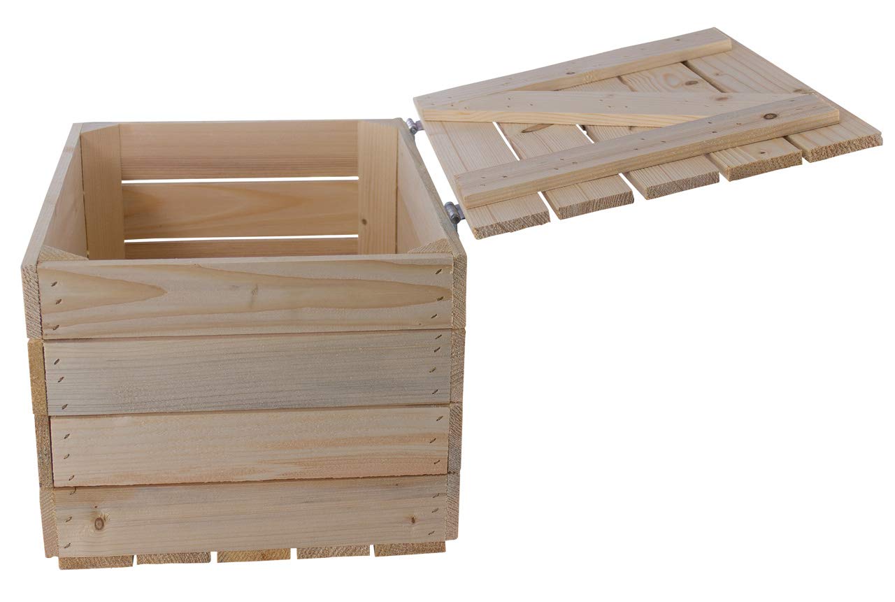 2 helle natur Holztruhen 49cm x 36cm x 29cm Obstkisten Weinkiste Truhe unbehandelt Vintage Look Landhaus Wohnzimmer Schatztruhe Kiste aus Holz