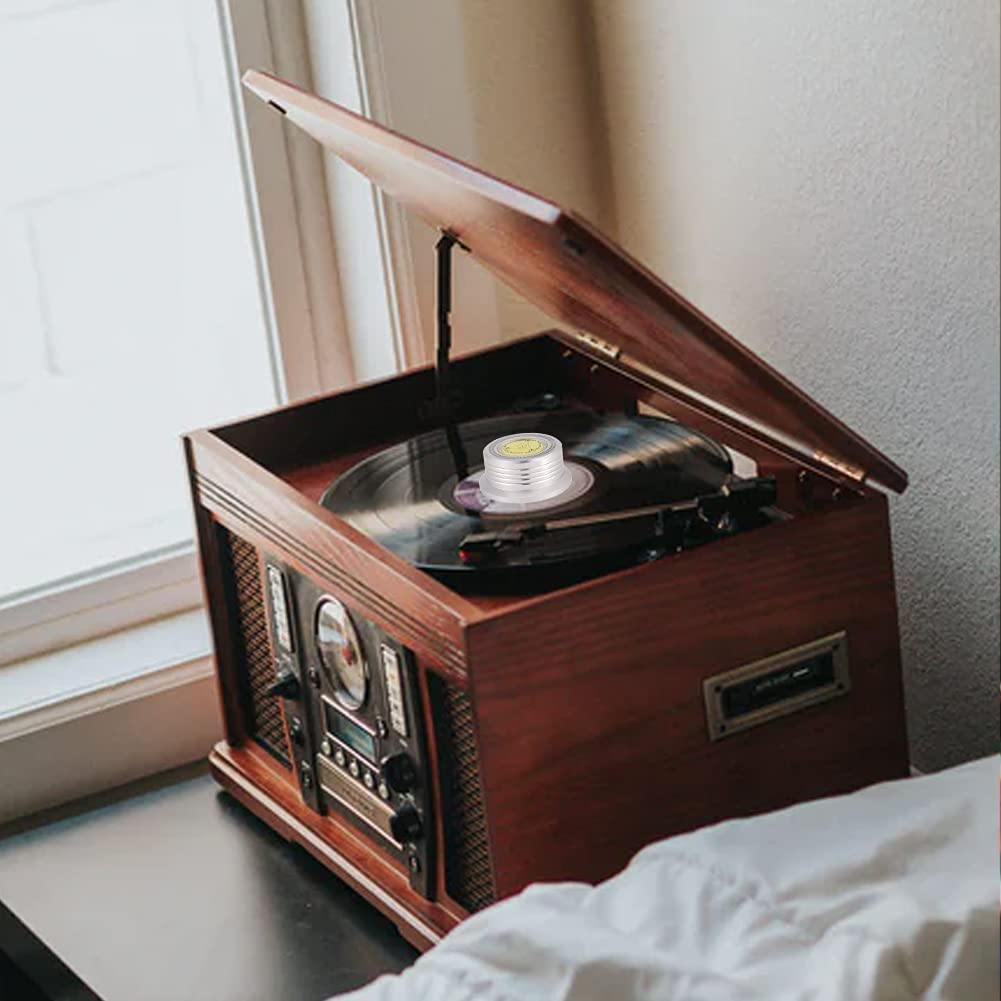 Bewinner 3 in 1 Record Clamp Record Weight Stabilizer 50Hz Turntable Disc Record Stabilizer Clamp with Bubble Level for LP Record Player, Great Record Stabilizer for LP Record