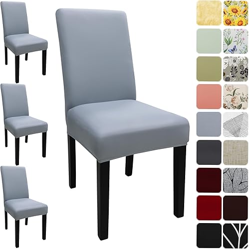 Miniatura 1 de Juego de 4 fundas para sillas Parsons de comedor, elásticas, de color liso, extraíbles y lavables, fundas protectoras para sillas de cocina,