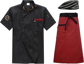 Custom Chef Coat Personalized Chef Shirt Embroidered Name Chef Jacket Kitchen Cook Shirt Uniforms with Pockets For Women Men