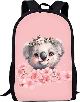 Ystardream Pink Koala Bookbag for Girls School Backpack for Teens Boys Kids School Bags Bookbags for School Travel Hiking Camping