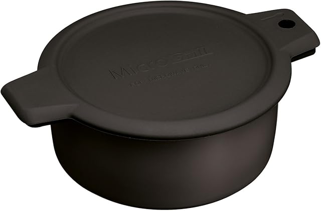 KitchenCraft Microwave Grill Pan and Browning Dish, Fast cooking, Oven-quality Food, Sturdy and Lightweight, 26 x 29 x 9 cm, Black