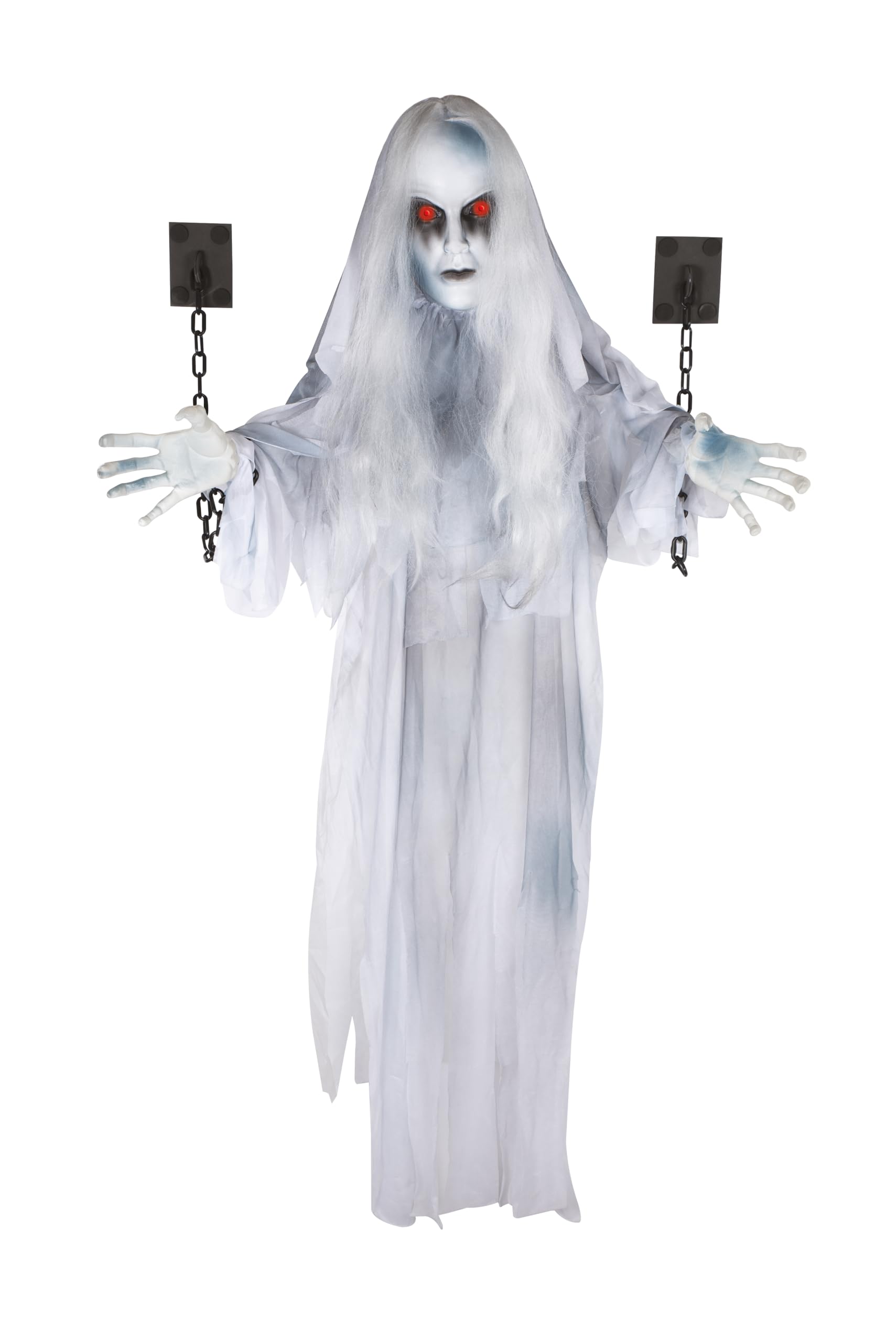 P'tit Clown - Autómata de Halloween animado - Animatrónico fantasma - Animatronics - Sonido y luminoso, decoración aterradora - Pilas no incluidas (130 cm)