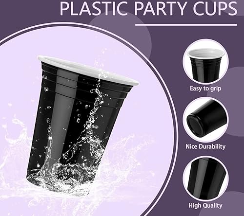 Miniatura 4 de Paquete de 50 vasos de plástico desechables de 16 onzas para fiestas, cumpleaños, barbacoas, tazas para eventos