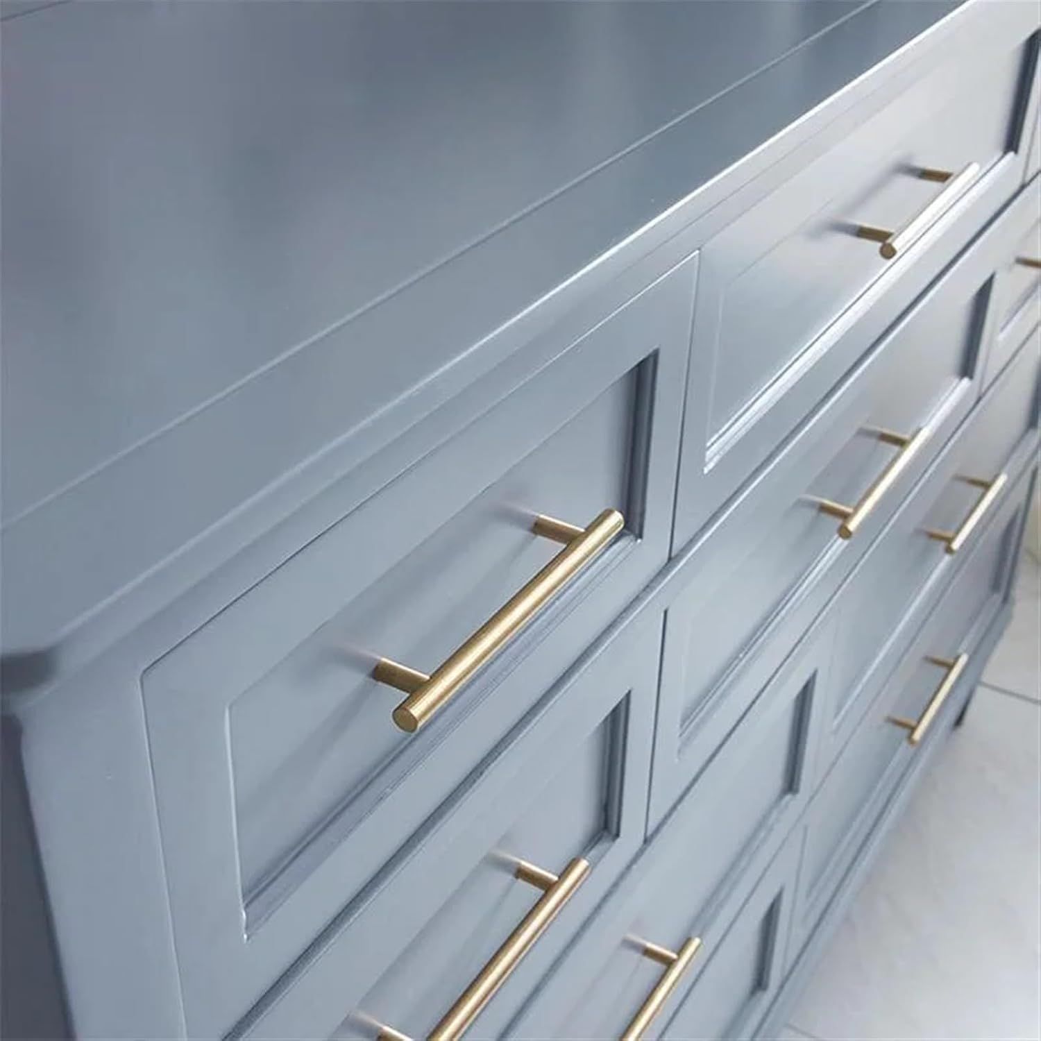 Gold Kitchen Door T Bar Straight Handle Knobs Cabinet Pull Diameter 10mm Stainless Steel Handles Furniture Handle 1Pcs (Color : Gold-256mm)