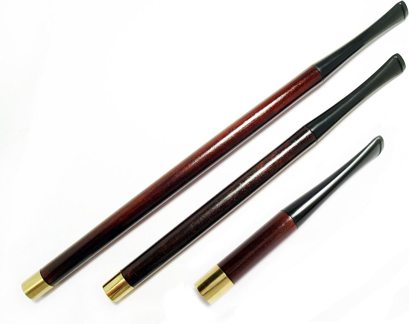 Cigarette Holders Set"Audrey Hepburn" 8.7"/220mm-6.7"/170mm-3.9"/100mm All Fit Regular. Brown Pear Wood Holders.