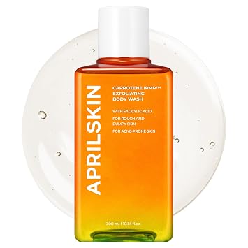 APRILSKIN Carrotene IPMPTM Exfoliating Body Wash | Salicylic Acid Body Wash Improve Rough & Bumpy Skin, Body Acne, Keratosis Pilaris with Niacinamide & Ceramides | Vegan & Cruelty-free | 10.14 fl.oz