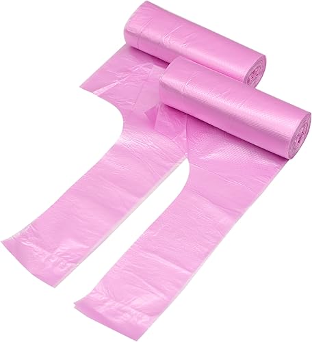 Miniatura 5 de Bolsas de basura de baño de 4 galones, 5 rollos100 unidades, asas pequeñas, bolsas de basura para oficina, cocina, dormitorio, papelera, coloridas