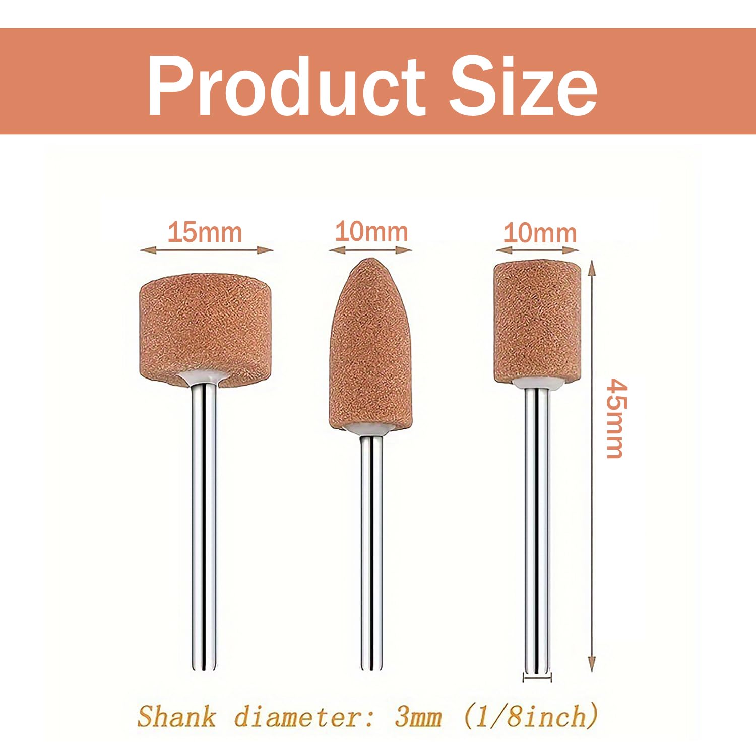 42Pcs Set di Accessori per Mole in Ossido di Alluminio per Utensili Rotanti, Mandrino Abrasivo con Gambo da 3 mm per Smerigliare e Affilare il Metallo,Testa di Levigatura e Lucidatura