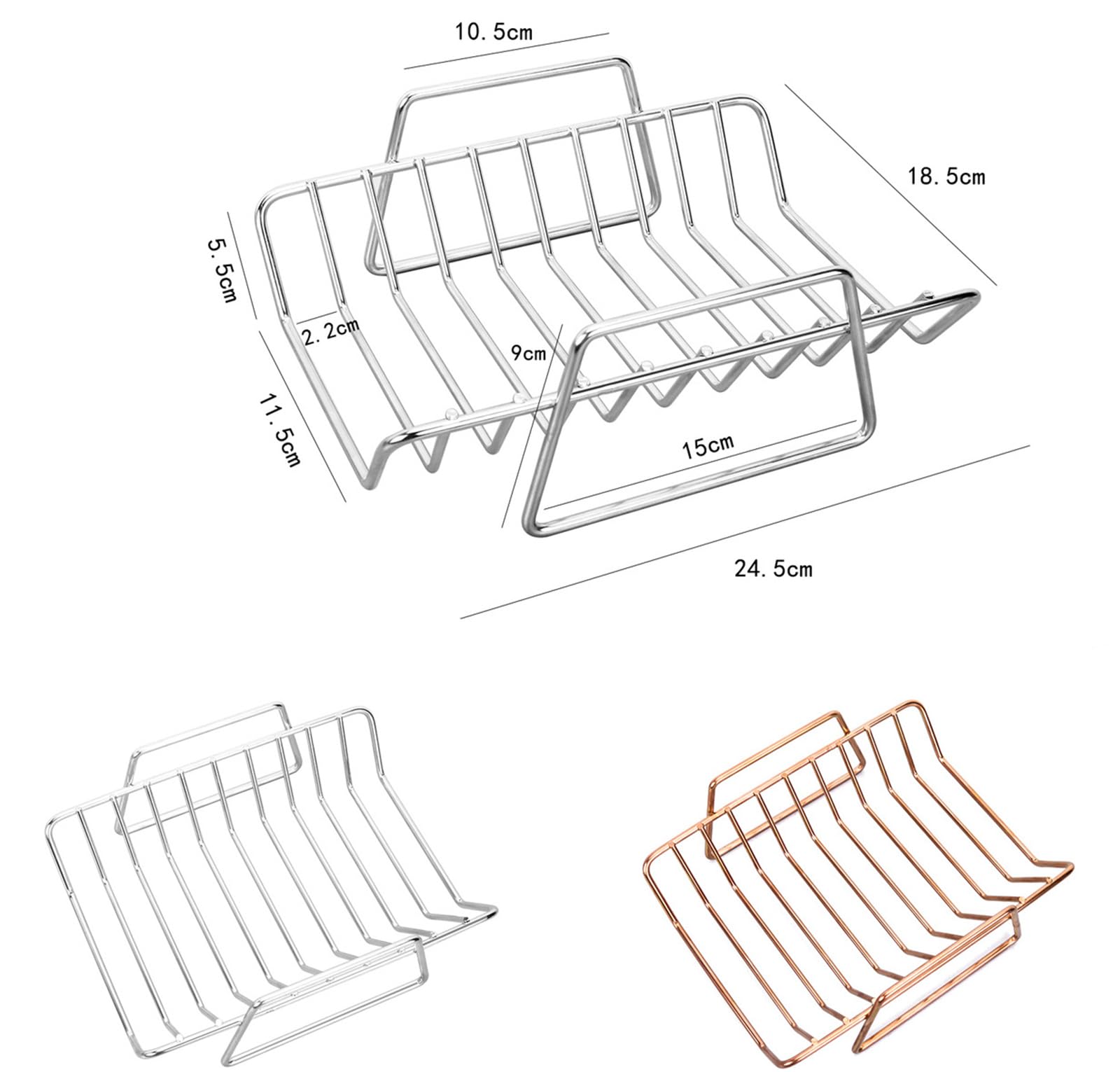Grill Wszechstronny przenośny z uchwytami Solidne narzędzie do grillowania Ruszt do pieczenia Stalowy stojak do pieczenia na piknik w kuchni,Silver