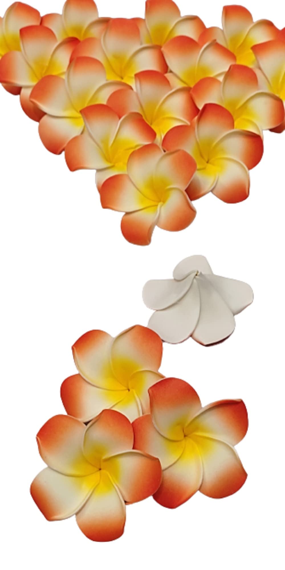 VRB Dec™ Artificial gBig Foam Hawaaii Fake Foam Water Floating Flowers for Pooja Thali, Festival and Events, Home, Table, Badroom, Pooja Room, Diwali Decoration (24, Orange)