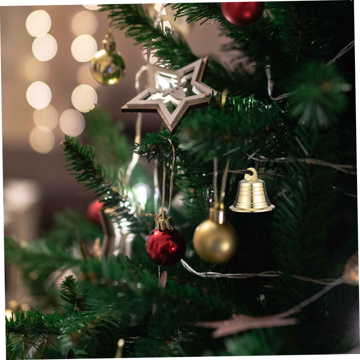 Alipis 5 Pz Campane d'ottone di Natale campane per artigianato campanelli d'epoca ciondolo a campana creativo mini campanelli decorazione campana in ottone Decorazioni per feste Golden