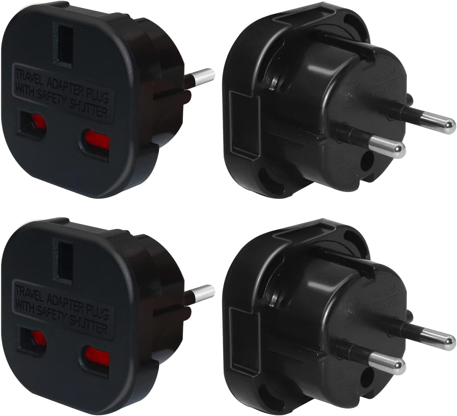 2 Pack Uk to European Plug Adapter,Travel Adapter,Travel Plugs Uk to Eu