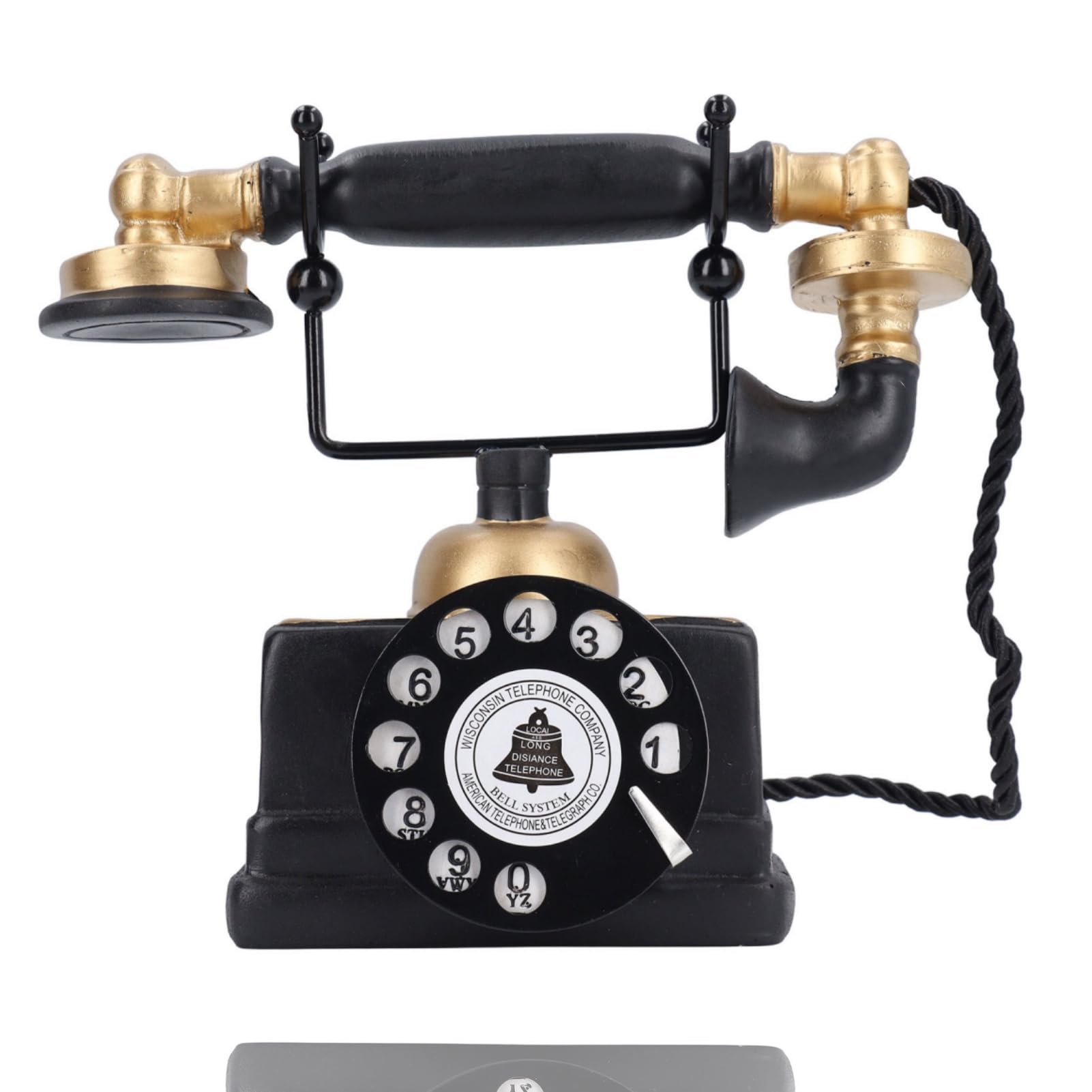 Beufee Vintage Telephone, Retro Decorative Phone Model Rotary Telephone European Antique Decor for Home Cafe Bar Restaurant