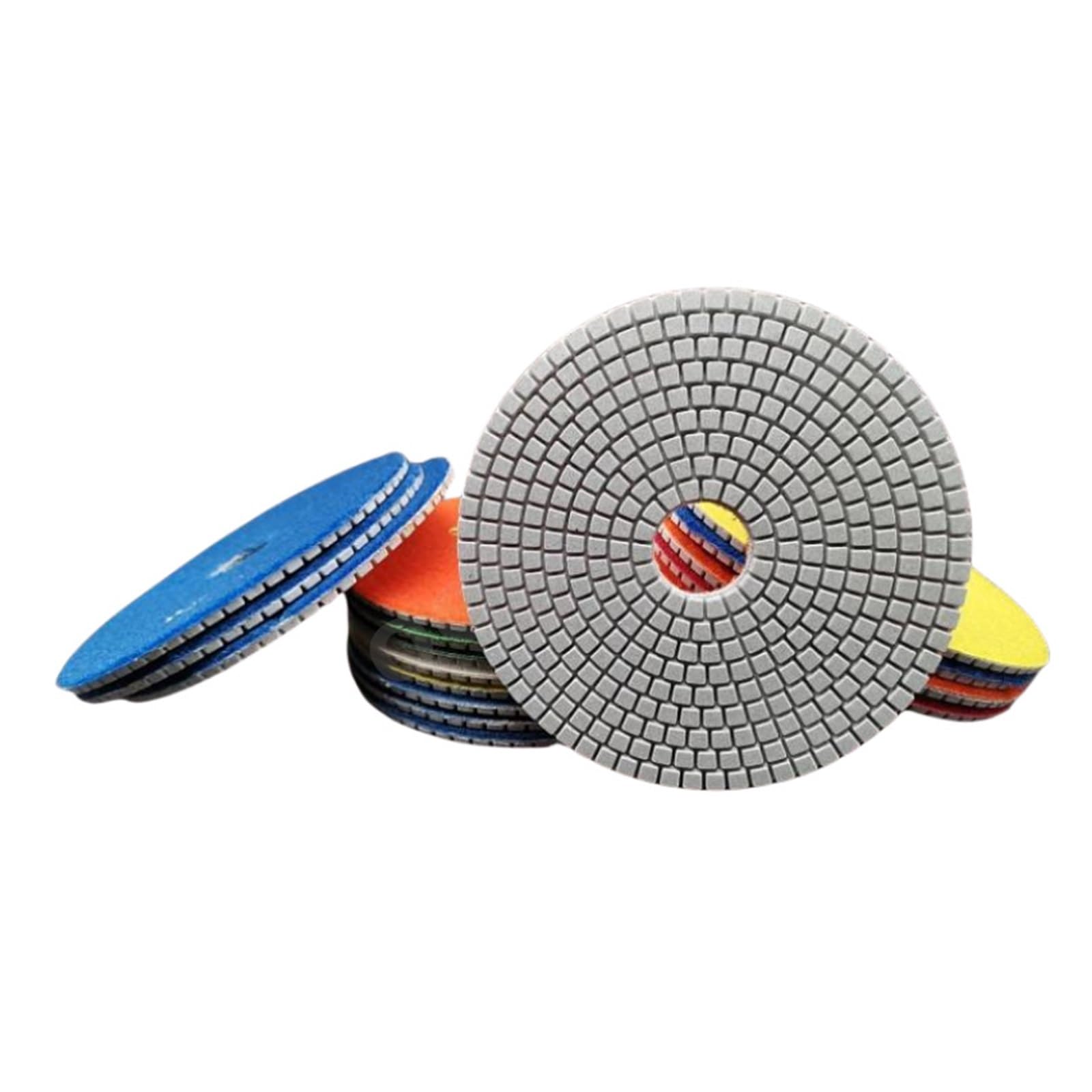 Almohadillas de pulido de diamante húmedo de 150 mm y 6 pulgadas, 11 unidades, para pulido de granito y mármol, herramientas abrasivas, discos de lijado y rectificado (11 unidades, 100 unidades de 6 p
