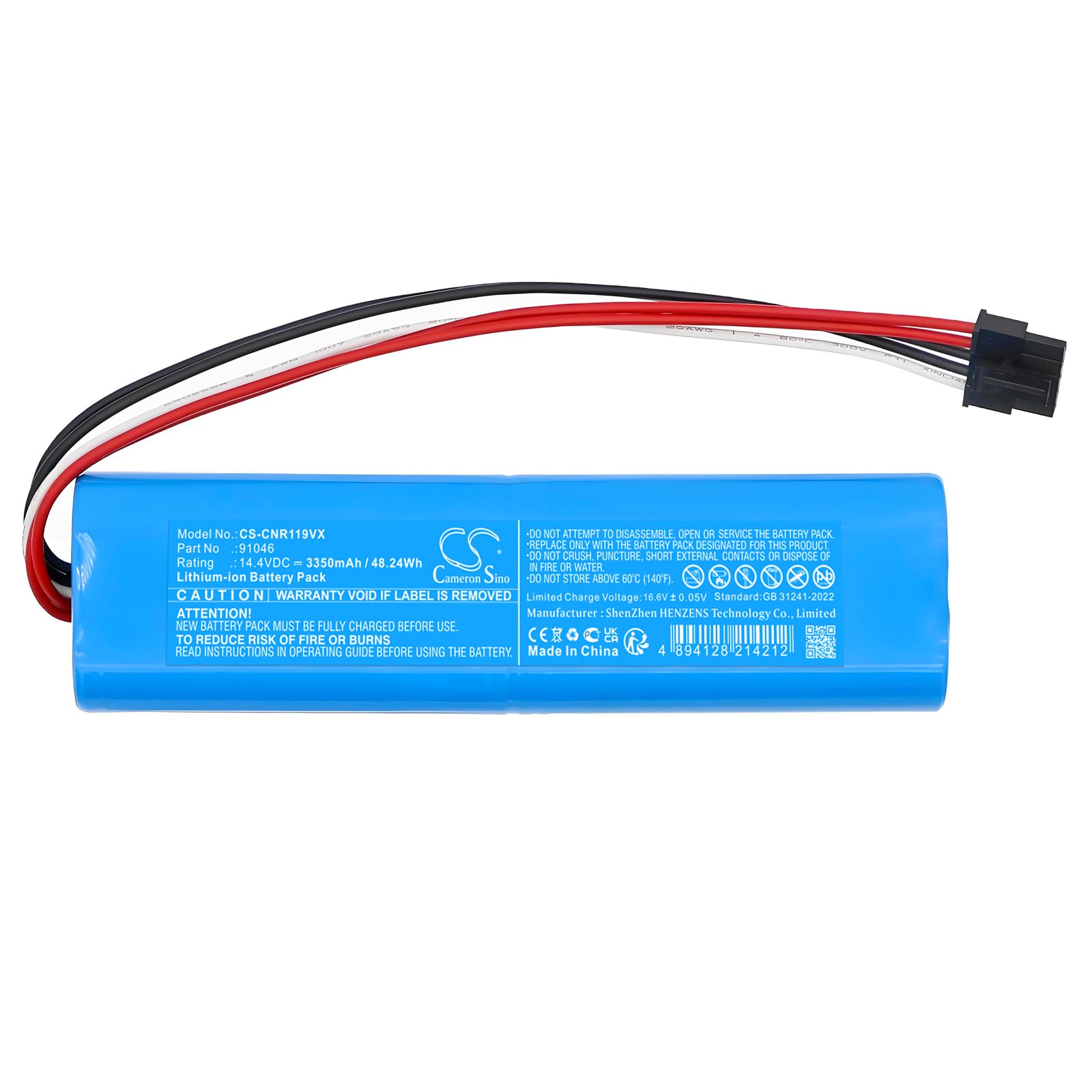 TECHTEK Batería 3350mAh Compatible con [Cecotec] Conga 11090, Conga 11090 Spin Revolution Home&Wash, Rockstar Deepclean, Rockstar Deepclean Essential, MAX sustituye 91046, N160-4S1P