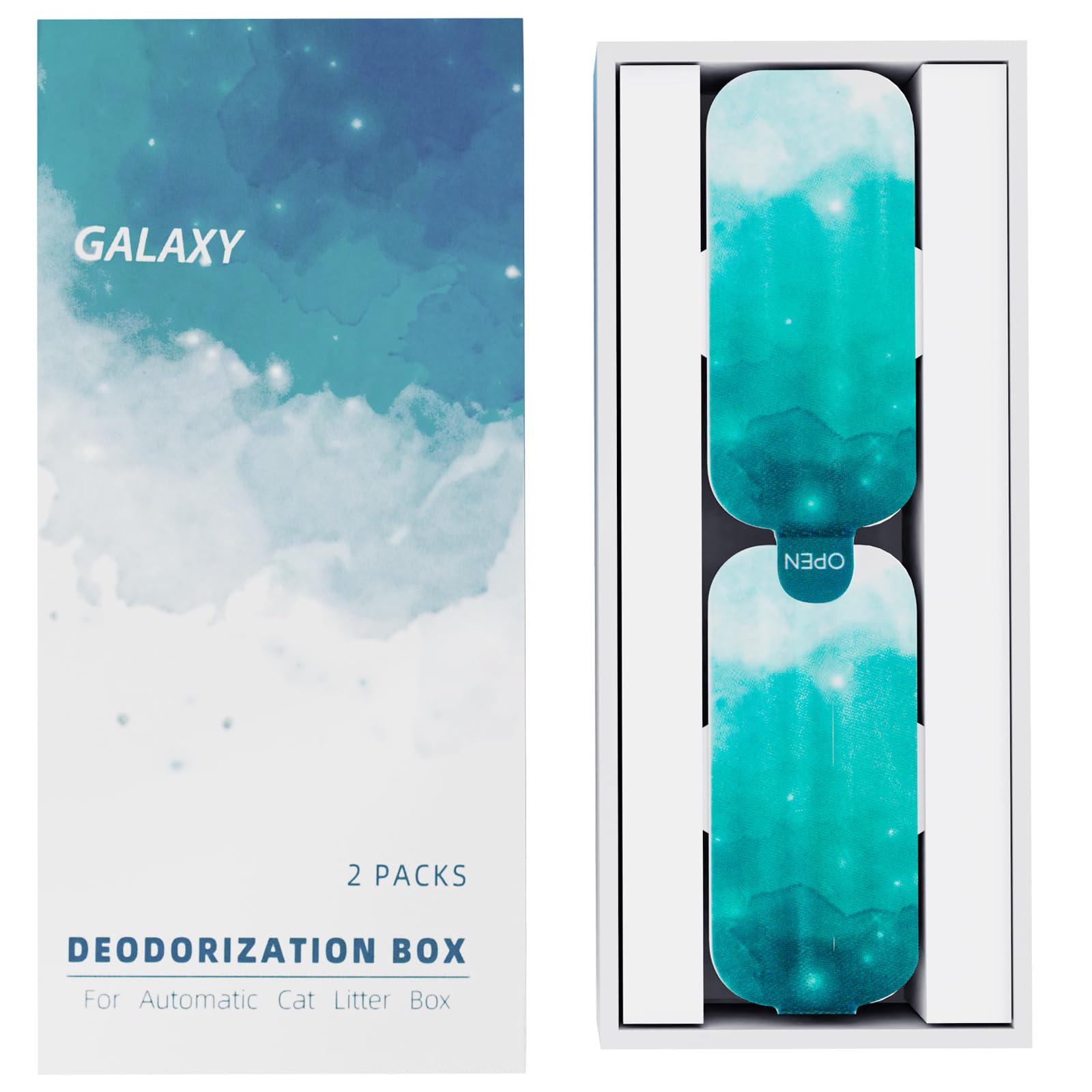 Sousia Odor Eliminator Box - 2 Pcs Cat Friendly Natural Plant-Based Odor Eliminator for P2 Automatic Litter Box