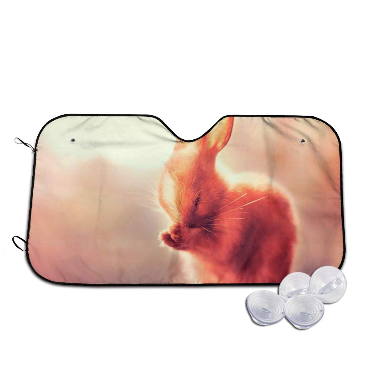 Amazon サンシェード 車用 車窓日よけ かわいいうさぎ 遮光 断熱 フロントシェード M 車 バイク 車 バイク