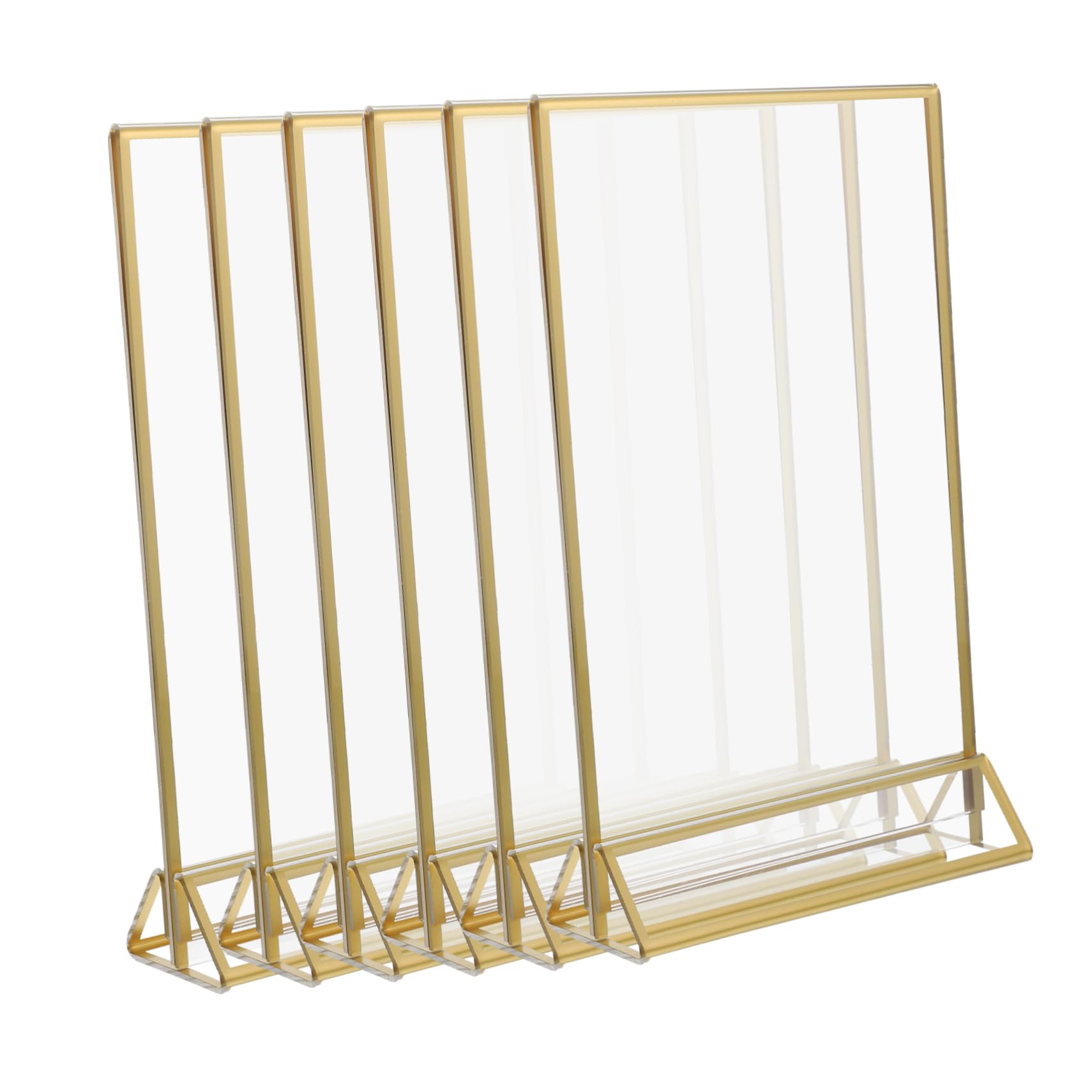SHOWERORO 6piezas Soporte De Carteles De Acrílico Transparentes De Menú Para Mesa Exhibidor Vertical De Tarjetas Para Bodas y Restaurantes