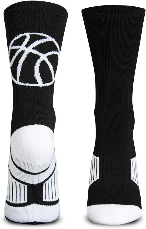 ChalkTalkSPORTS Basketball Performance Crew Socks – Multiple Colors – Youth & Adult – Elite Basketball Mid-Calf Socks