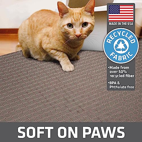 Image of Drymate Cat Litter Box Mat, Litter Trapping Mat, Waterproof, Urine-Proof, Absorbent, Machine Washable, Soft on Paws, Contains Mess, Protects Floors, Kitten Supplies, Taupe, 29x36 XL