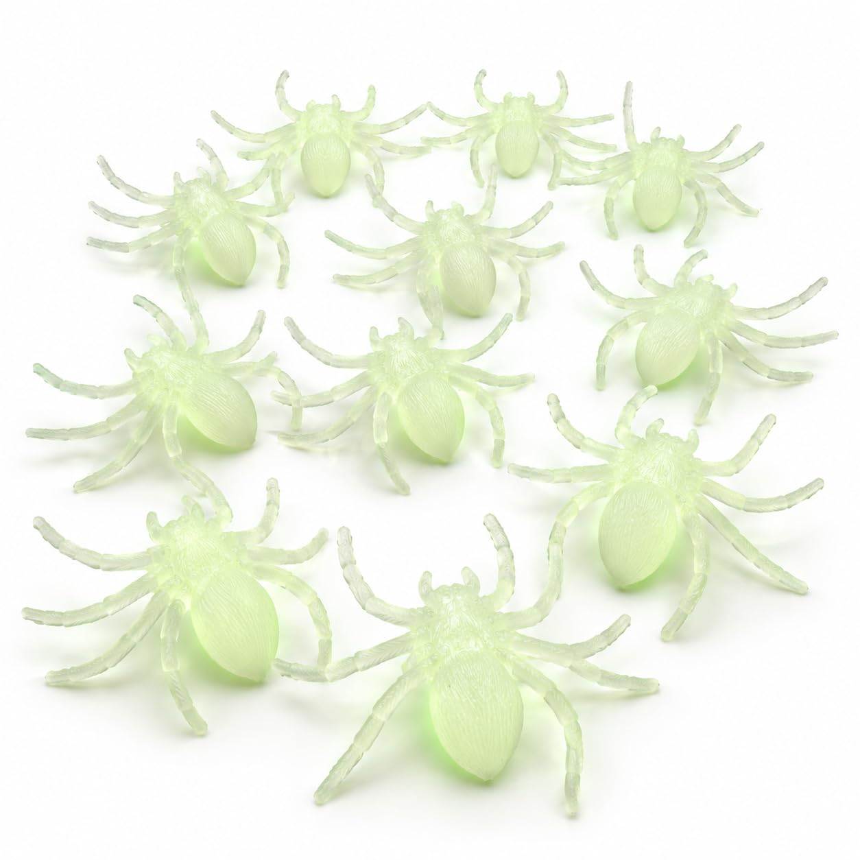 MIJOMA Set Halloween-Dekoration für RIP Friedhof, für Halloween Garten Yard (Glow in the Dark Spinnen - 12 Stück)
